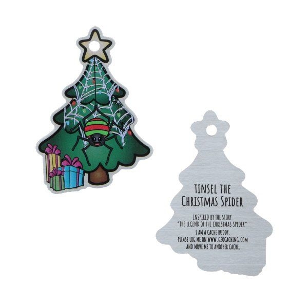 Tinsel the Christmas Spider Cache Buddy Travel Tag